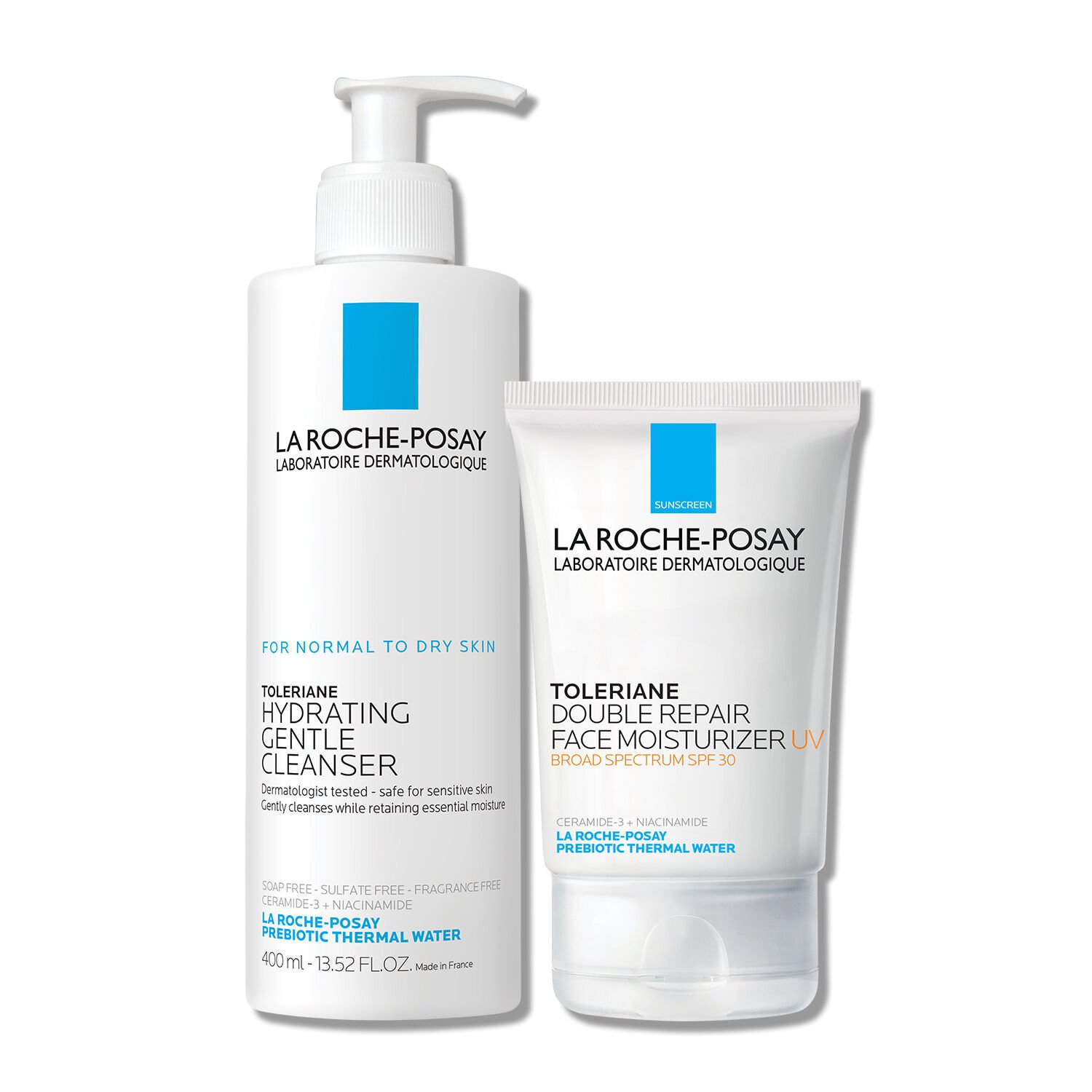Toleriane Hydrating Gentle Cleanser & Double Repair Face Moisturizer SPF 30 Set - Image 1