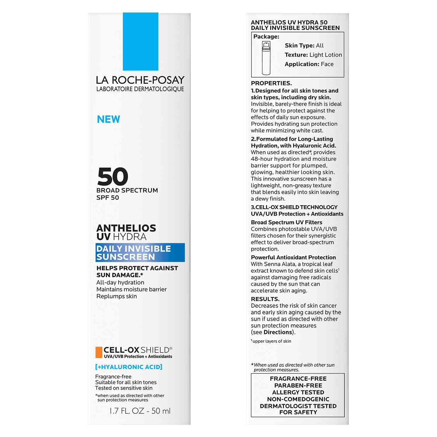 Anthelios UV Hydra Hydrating Face Sunscreen SPF 50 With Hyaluronic Acid - Image 8
