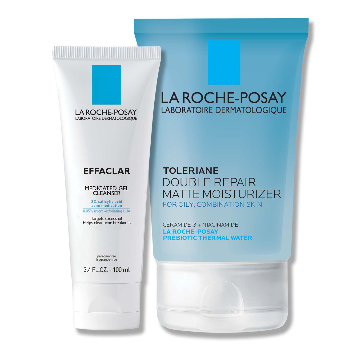 Effaclar Medicated Acne Cleanser & Toleriane Double Repair Matte Moisutrizer Travel Set - Image 1