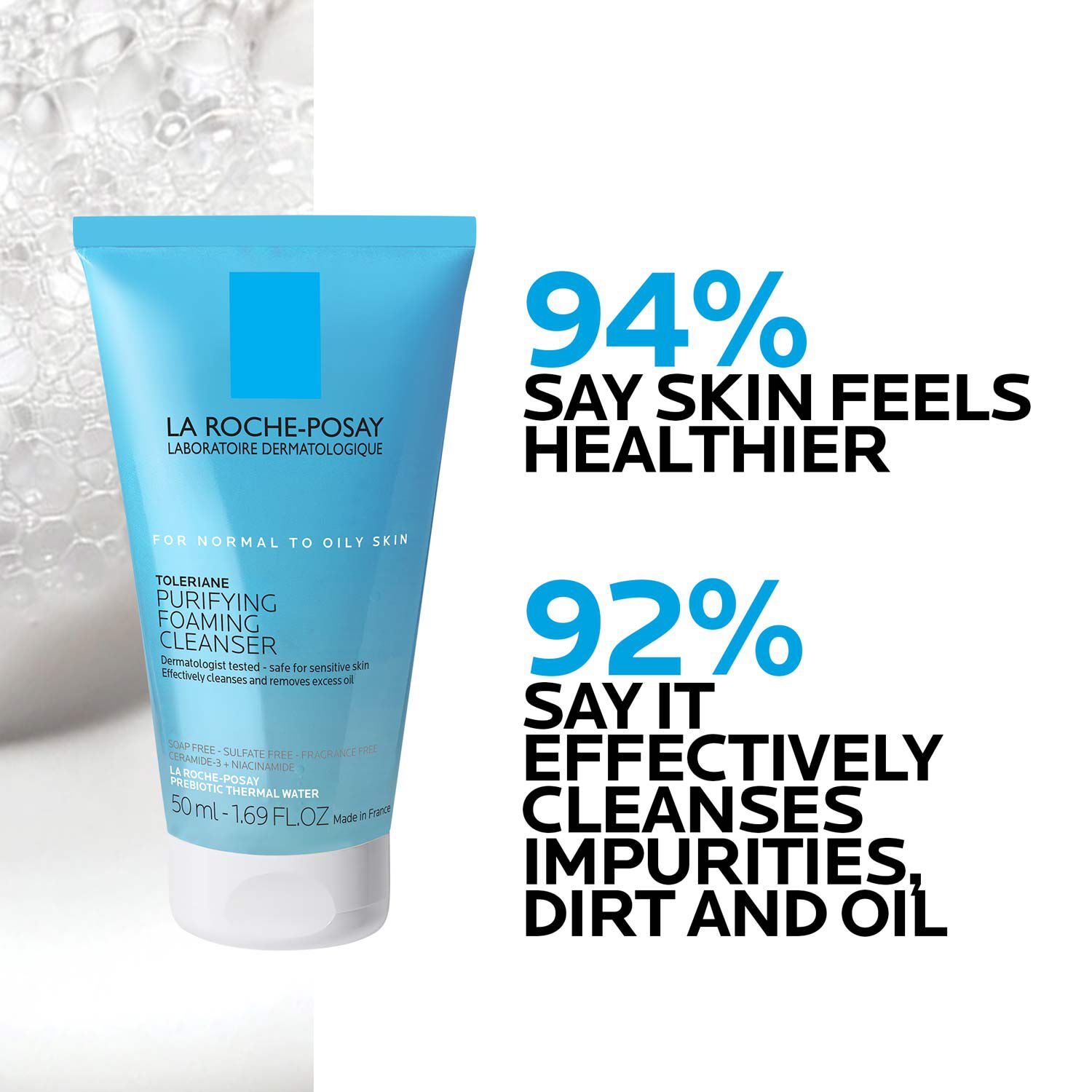 Toleriane Purifying Foaming Cleanser & Toleriane Double Repair Face Moisturizer Travel Set - Image 4
