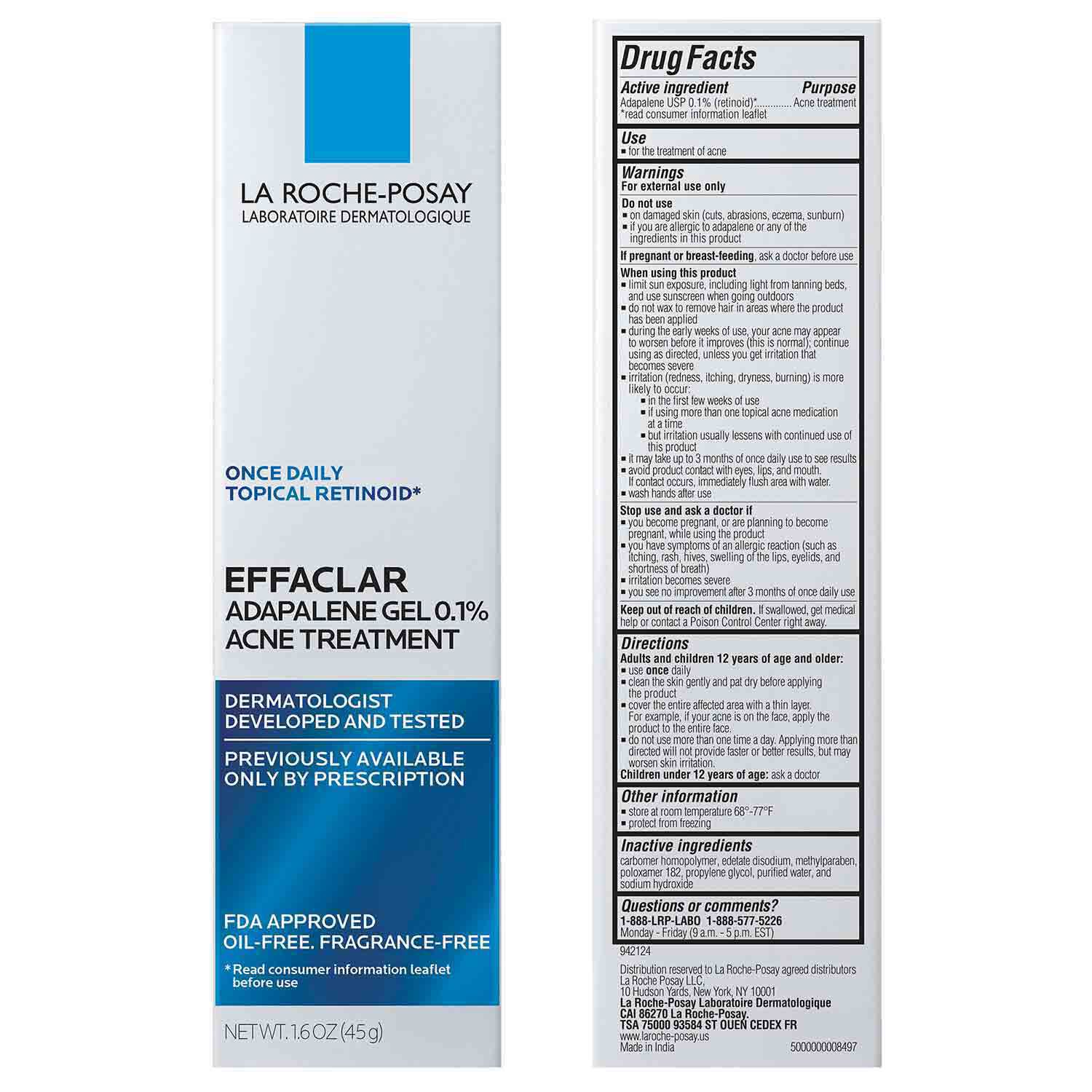 Effaclar Adapalene Gel 0.1% Topical Retinoid For Acne - Image 7